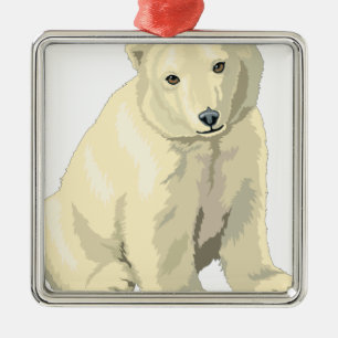 Cuddly  Polar Bear Metal Tree Decoration