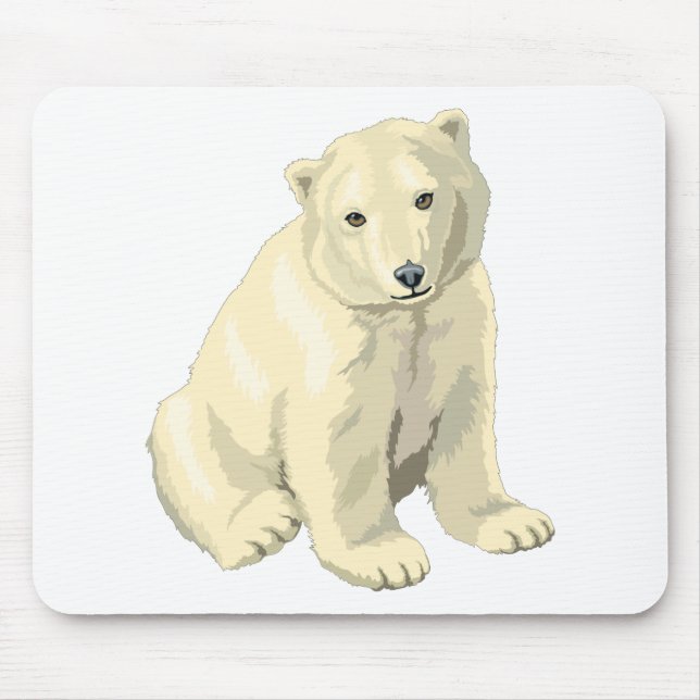 Cuddly  Polar Bear Mouse Mat (Front)