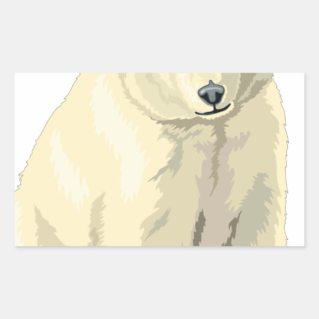 Cuddly  Polar Bear Rectangular Sticker (Front)