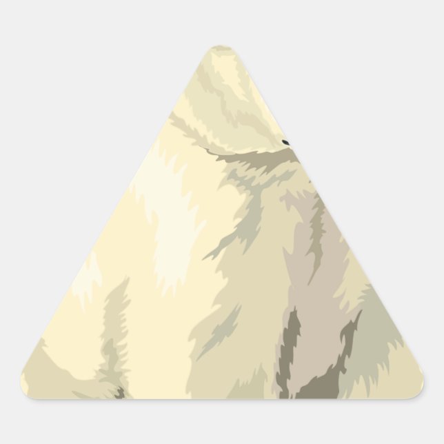 Cuddly  Polar Bear Triangle Sticker (Front)