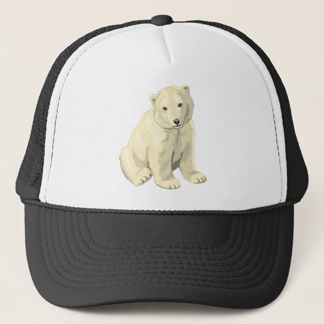 Cuddly  Polar Bear Trucker Hat (Front)
