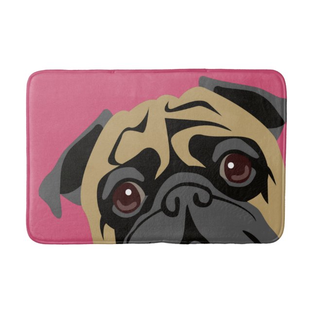 Cuddly Pug Bath Mat (Front)