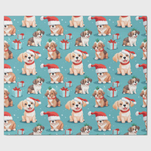 Cuddly Puppy Christmas Wrapping Paper
