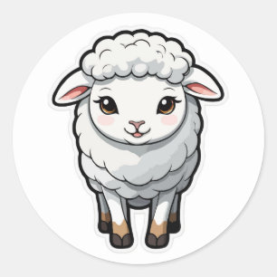 Cuddly Sheep Sticker - A Gentle and Fluffy Friend