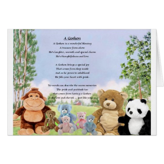 Cuddly toys Godson Card