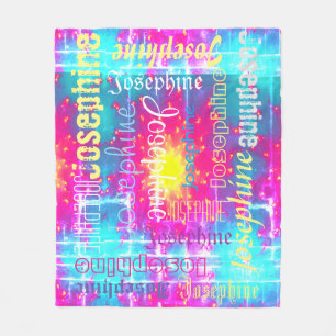 Cuddly Warm Colourful fleece Personalised Name Blanket