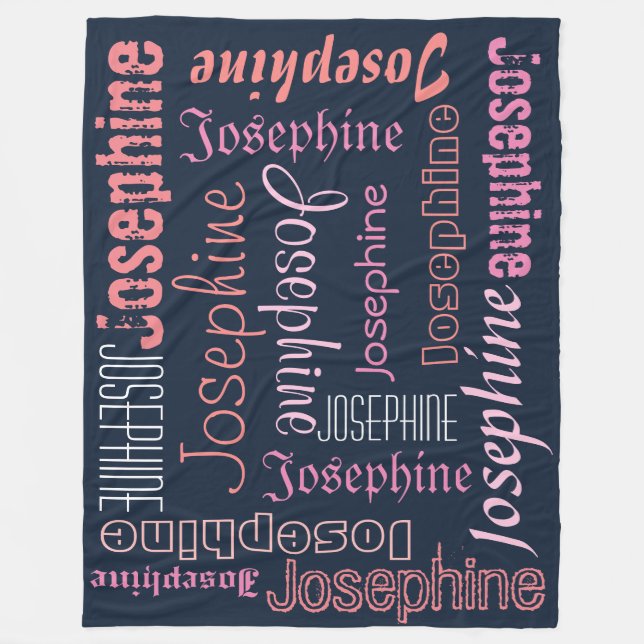 Cuddly Warm fleece Personalised Name Blanket (Front)