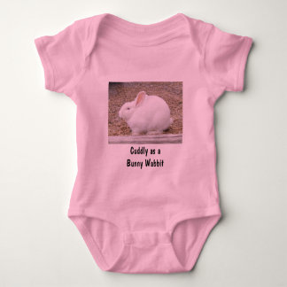 Cuddly White Bunny Baby Bodysuit