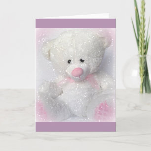 Cuddly White Teddy Bear Card