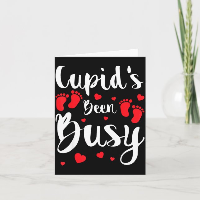 Cud's Been Busy Funny Baby Reveal 2025 Valentine N Card (Front)