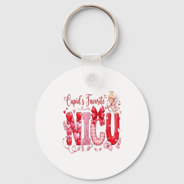 Cuds Favorite Nurse Nicu Valentines Day Shirt Nurs Key Ring (Front)
