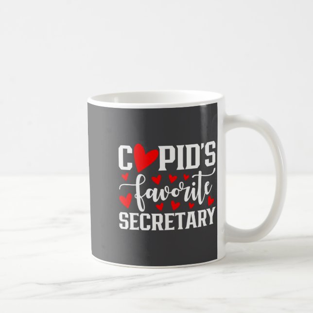 Cud's Favorite Secretary Cute Heart Valentine's Da Coffee Mug (Right)