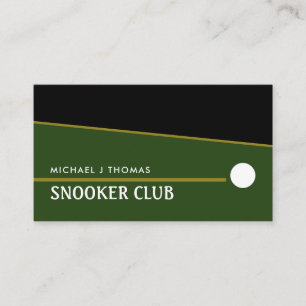 Cue Ball, Snooker Club, Pool/Snooker Player Business Card