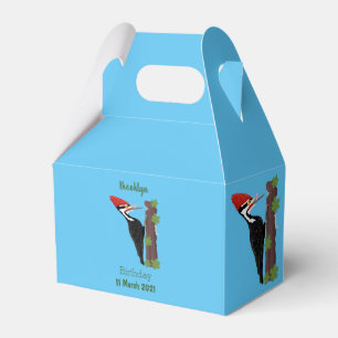 Cue funny Pileated woodpecker cartoon illustration Favour Box