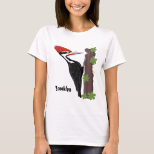 Cue funny Pileated woodpecker cartoon illustration T-Shirt