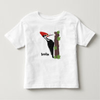 Cue funny Pileated woodpecker cartoon illustration