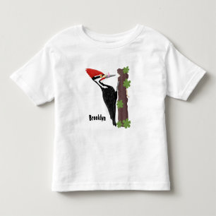 Cue funny Pileated woodpecker cartoon illustration Toddler T-Shirt