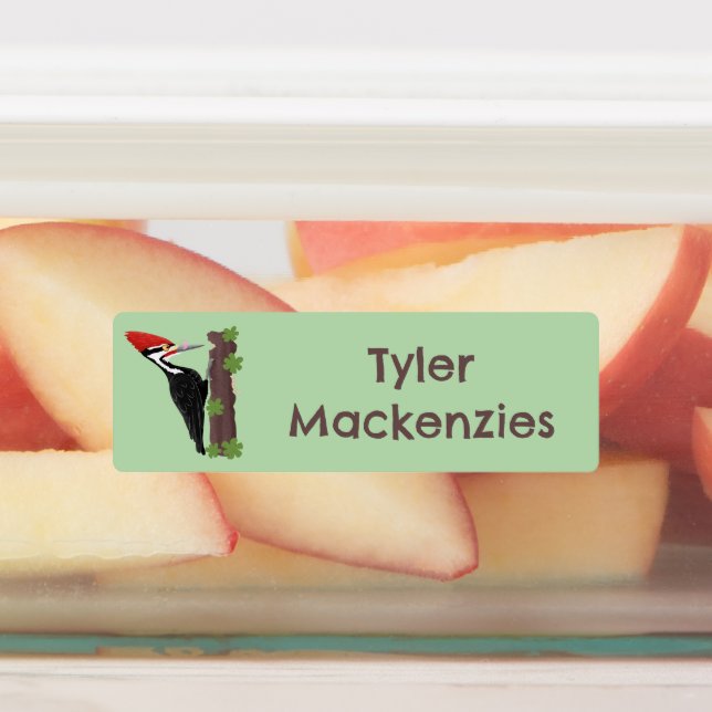 Cue funny Pileated woodpecker cartoon personalised (Affixed)