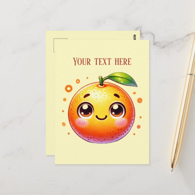 Cue orange fruit lovers add message postcard (Front/Back In Situ)