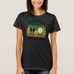 Cue Sports Pool Billiards Team Lucky Break Snooker T-Shirt