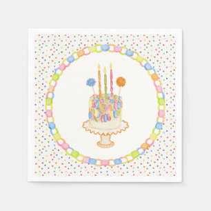 Cue the Confetti Birthday Party Dessert Napkin