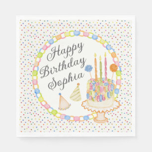 Cue the Confetti Birthday Party Dessert Napkin