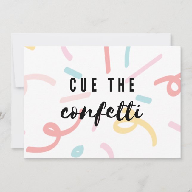 CUE THE CONFETTI | New Years Greeting Card (Front)