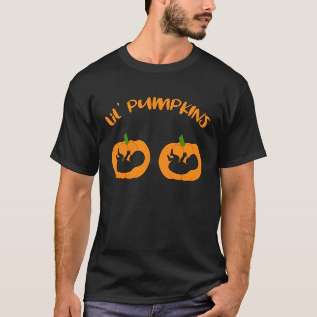 Cue twin Halloween Pregnancy Announcement Lil Pump T-Shirt (Front)