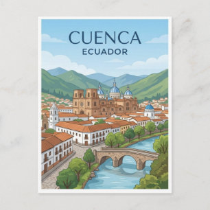 Cuenca Ecuador Travel Postcard