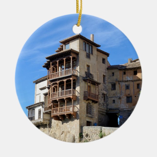 Cuenca, Spain Ceramic Tree Decoration (Front)