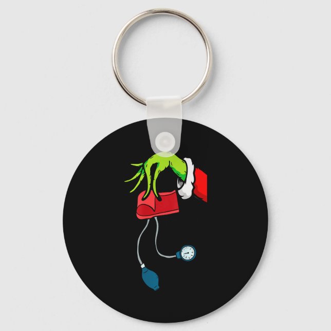 Cuff em Er Rn Icu Nurse Christmas Holiday Party Ho Key Ring (Front)
