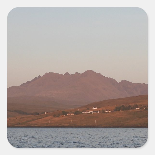 Cuillin Hills Red Sunset Skye Scottish Highlands  Square Sticker (Front)