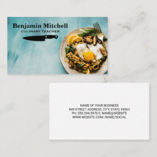 Cuisine Dish   Chef Knife Business Card
