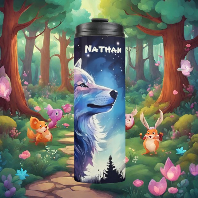 Cuite wolf lovers add name thermal tumbler (Creator Uploaded)
