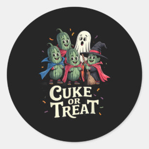 Cuke Or Treat – Funny Halloween Cuber Costume  Classic Round Sticker
