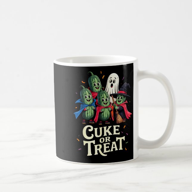 Cuke Or Treat – Funny Halloween Cuber Costume  Coffee Mug (Right)