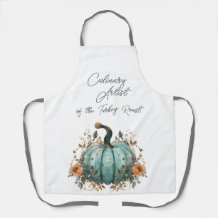 Culinary Artist of the Turkey Roast Blue Pumpkin  Apron