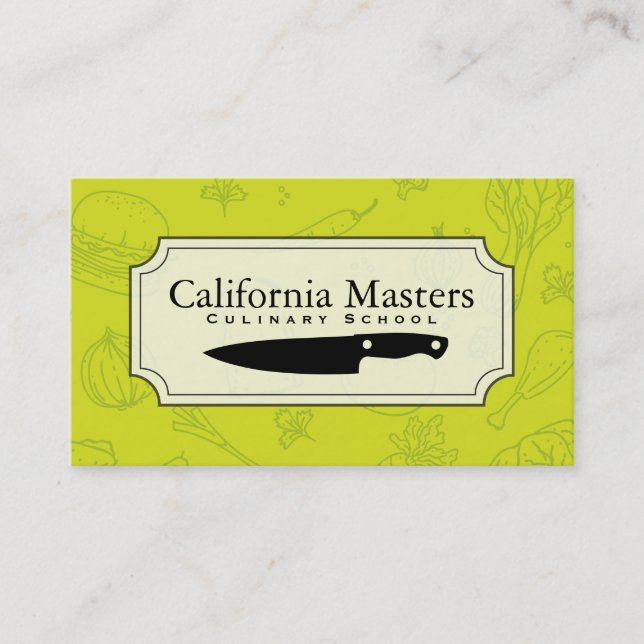 Culinary Arts | Chef | Food Icons Business Card (Front)