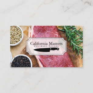 Culinary Arts Chef Steak and Herbs Business Card