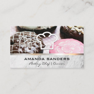 Culinary Arts   Gourmet Doughnuts Chef Hat Icon Business Card