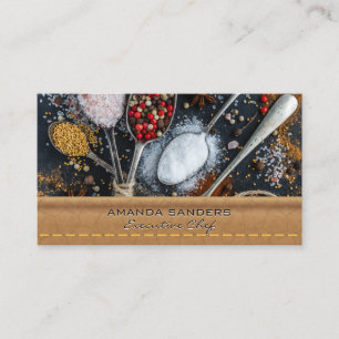 Culinary Arts   Spices   Leather Business Card