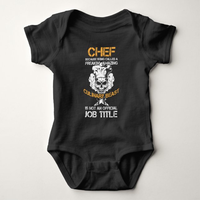 Culinary Beast Funny Kitchen Chef Cuisine Cook Baby Bodysuit (Front)