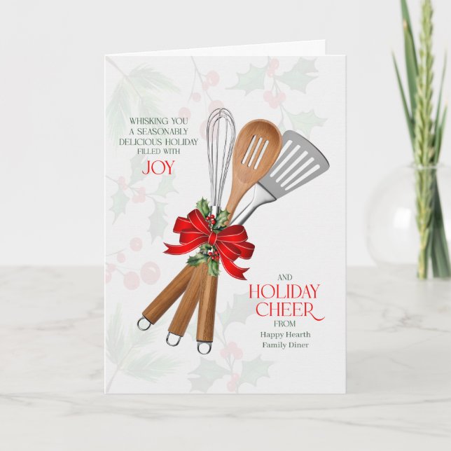 Culinary Business Seasonably Delicious Joy Holiday Card (Front)