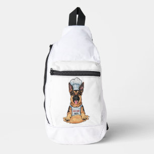 Culinary Canine: Baker German Shepard With Loaf Sling Bag