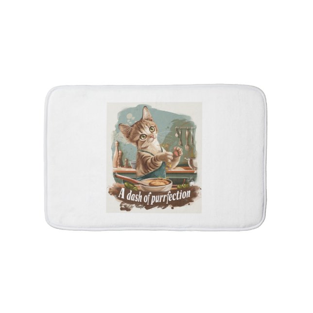 Culinary Cat Chef Bath Mat (Front)