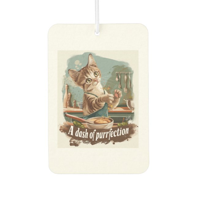 Culinary Cat Chef Car Air Freshener (Front)