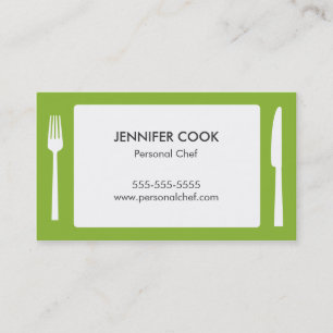 Culinary Chef Catering Green Modern Business Card