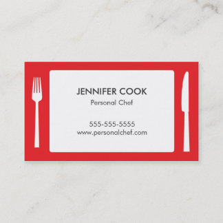 Culinary Chef Catering Red Modern Business Card
