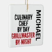 Culinary Chef Grillmaster CUSTOM Ceramic Ornament (Right)