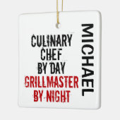 Culinary Chef Grillmaster CUSTOM Ceramic Ornament (Left)